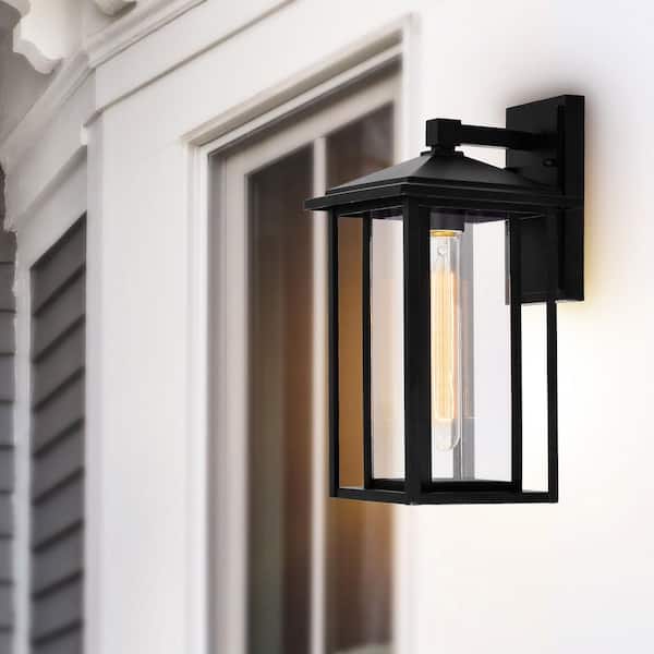 Crawford 1 Light Black Outdoor Wall Light