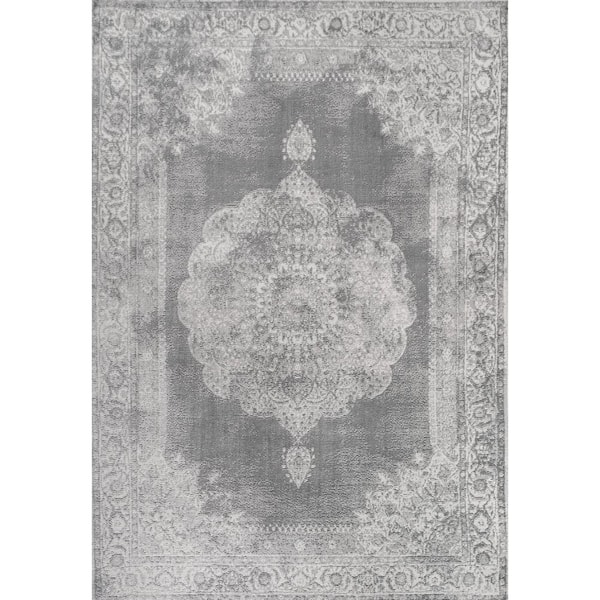 Rosalia Cottage Medallion Gray/Dark Gray 8 ft. x 10 ft. Area Rug