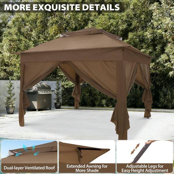 EAGLE PEAK 11 ft. x 11 ft. Pop-Up Gazebo Canopy Tent Portable
