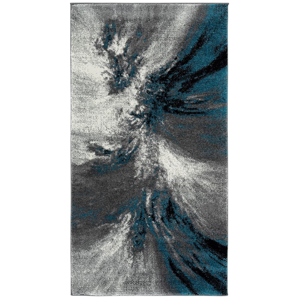 Blue Gray Abstract Rug SAFAVIEH Glacier 4 ft. x 6 ft. Blue/Gray Abstract Area Rug GLA127M-4 ...