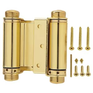 3 in. Square Bright Brass Double-Action Spring Door Hinge