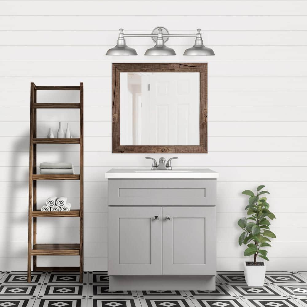 Brookings 30" Gray Solid Wood Bathroom Vanity Cabinet