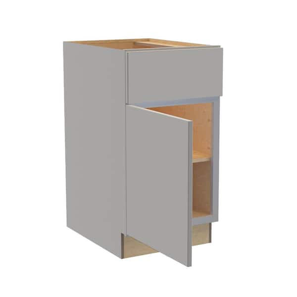 Hargrove 18 in. W x 24 in. D x 34.5 in. H Assembled Plywood Base Kitchen Cabinet in Veiled Gray with Soft Close LH