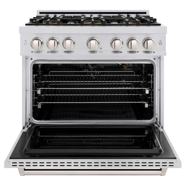 36 in. 5.2 cu. ft. Classic Gas Range with 6 Burner DuoPro Cooktop and Convection Gas Oven in Satin Stainless Steel
