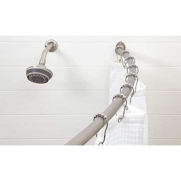 Bath Bliss Curved Wall Mounted Rod In, Curved Shower Curtain Rod Wall Mountain