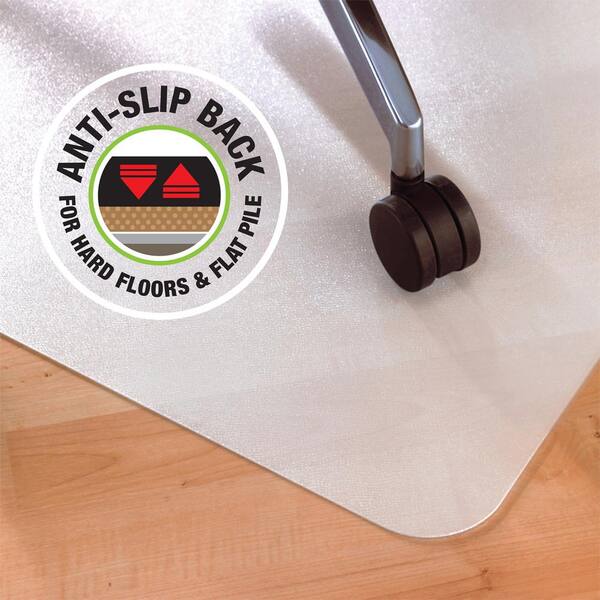 Ecotex Polypropylene Anti-Slip Foldable Chair Mat for Hard Floors, 35 x 46, Translucent