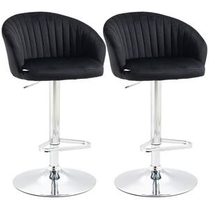 Homcom Adjustable Bar Stools Set Of 2, Modern Counter Height Barstools 