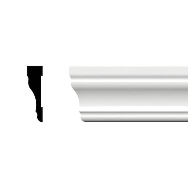 Ekena Millwork 2-1/4 in. x 5/8 in. x 84 in. Colonial Casing Moulding, PVC (6-Pack)