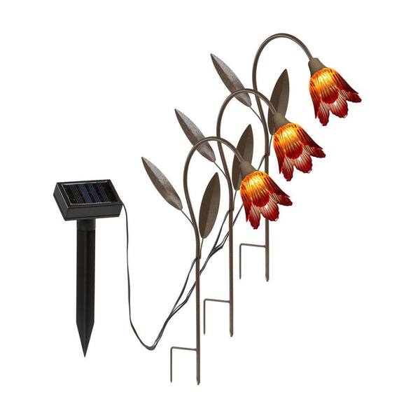 Hold All Outdoor LED Solar Tulip Stakes Path Light (3-Pack)