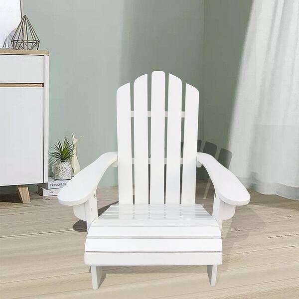 Amucolo White Wood Adirondack Outdoor Child Chair HJ-CYW4-479