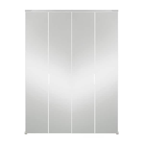 72 in. x 80 in. Mirrored Glass, White, Hollow Core, MDF, Aluminum Frame, Full Lite Bi-Fold Doors with Hardware Kits