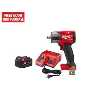 M18 FUEL GEN-2 18V Lithium-Ion Brushless Cordless Mid Torque 1/2 in. Impact Wrench F Ring w/5.0Ah Starter Kit