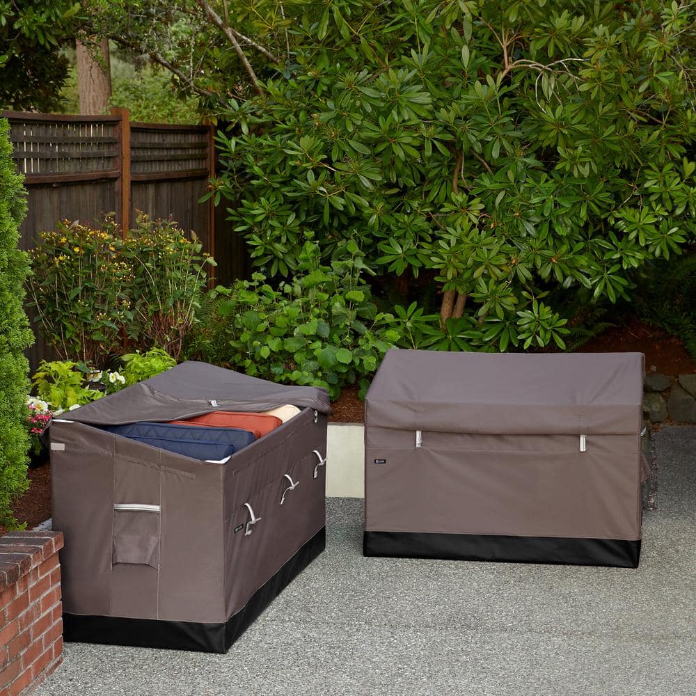 Taupe and Black 162 Gallon Weatherproof Plastic Deck Box