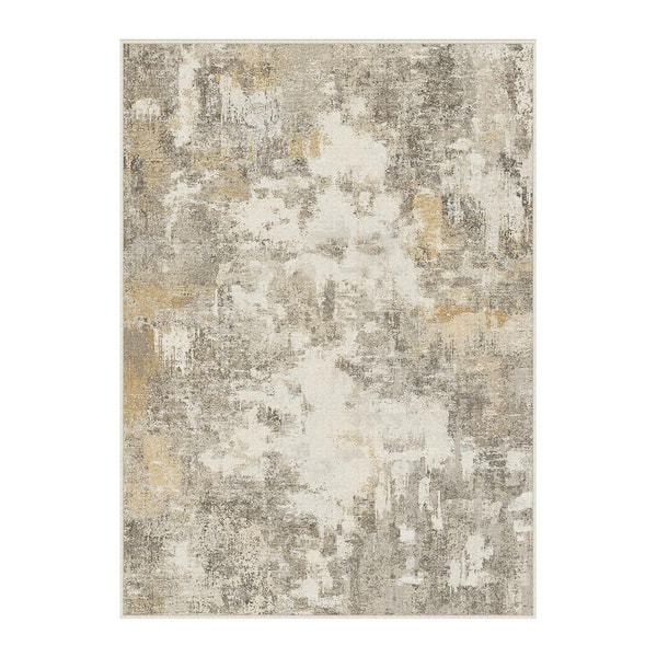 Shka Brown 8 ft. x 10 ft. Modern Abstract Area Rug
