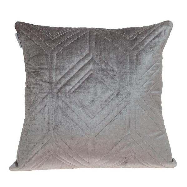 PARKLAND COLLECTION Reta Transitional Quilted Taupe Throw Pillow