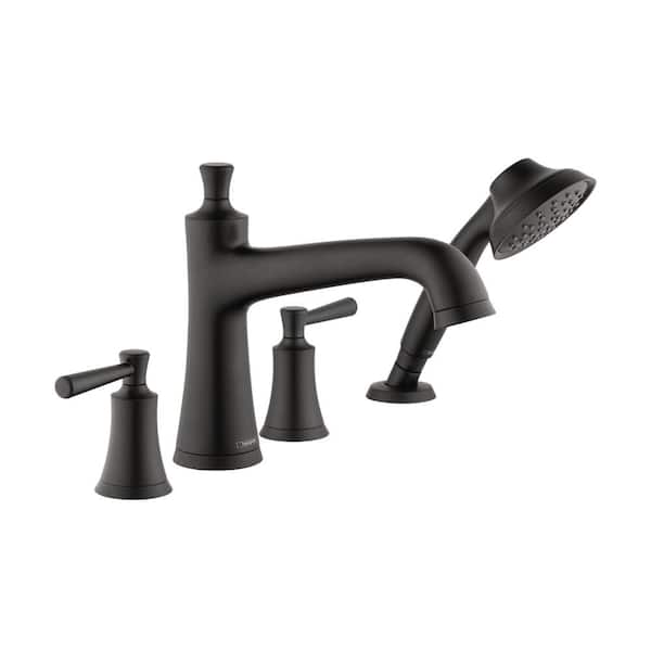 Hansgrohe Joleena 2-Handle Deck Mount Roman Tub Faucet with Hand Shower in Matte Black