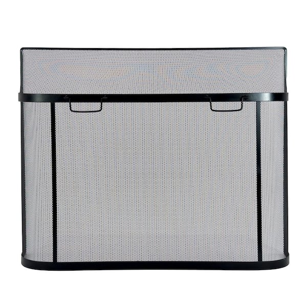 Pleasant Hearth Black Steel 1-Panel Fireplace Screen