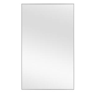 Large Rectangle Silver Hooks Modern Mirror (51 in. H x 31 in. W)