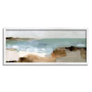 "Abstract Ocean Landscape Muddy Earth Tone" by Victoria Barnes Framed Abstract Texturized Art Print 10 in. x 24 in.
