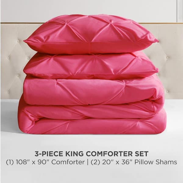 JUICY COUTURE Kiss Pleat Micro Mink 3-Piece Hot Pink Polyester