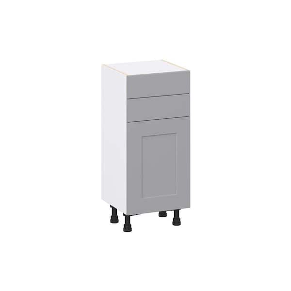 Roseland 15 in. W x 14 in. D x 34.5 in. H Assembled Shaker Base Kitchen Cabinet in Slate Gray with 2 Drawers