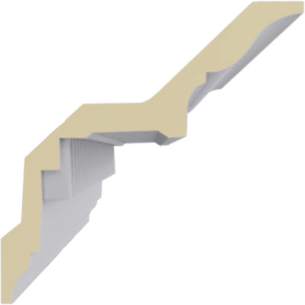 Primed White Polyurethane Geometric Crown Moulding Sample