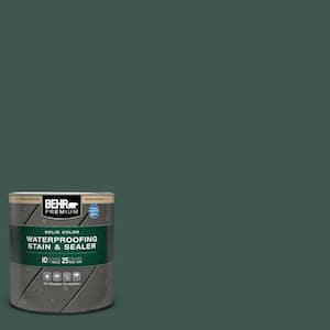 1 qt. #HDC-CL-21A Dark Everglade Solid Color Waterproofing Exterior Wood Stain and Sealer