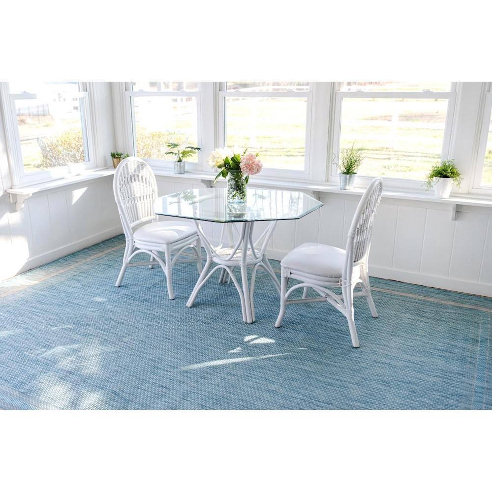 Aquamarine Elegance 4' x 6' Flat Woven Outdoor Rug