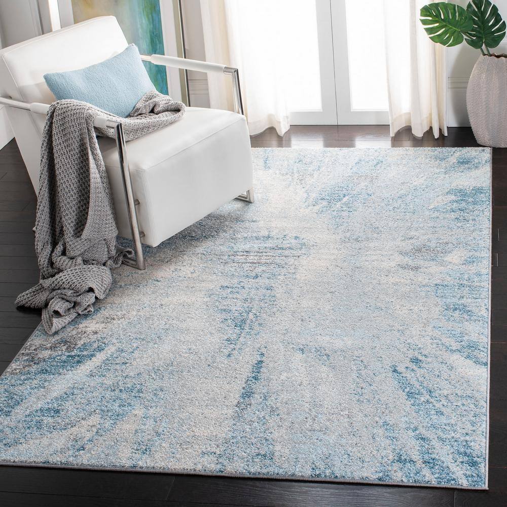 Tulum 8' x 10' Gray and Blue Reversible Area Rug