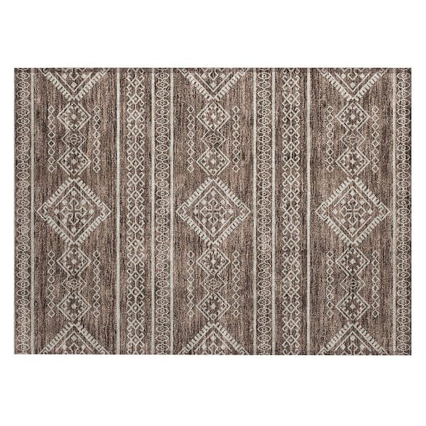 Chantille Machine Washable Indoor/Outdoor Abstract ACN901 Brown 1 ft. 8 in. x 2 ft. 6 in. Area Rug