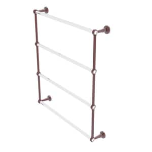 Pacific Beach 4-Tier 30 in. Ladder Towel Bar with Groovy Accents in Antique Copper