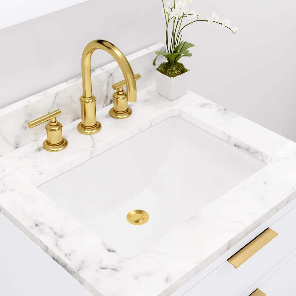 Satin Brass High Arc Torch Lever Handle Lavatory Faucet