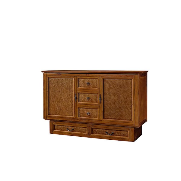 Creden-ZzZ Kingston Amber Wicker Queen Cabinet Bed with Storage Drawer