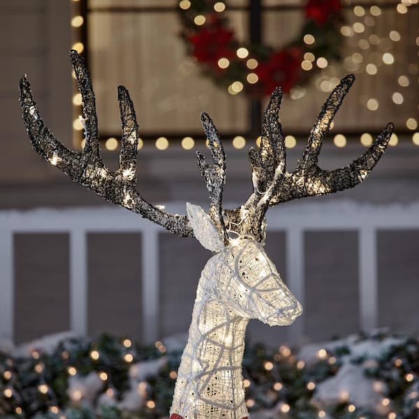 Home Accents Holiday Set Of 3 Warm White LED Deer Family Holiday ...