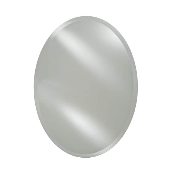 Afina 18 in. W x 26 in. H Frameless Elliptical Beveled Edge Bathroom Vanity Mirror