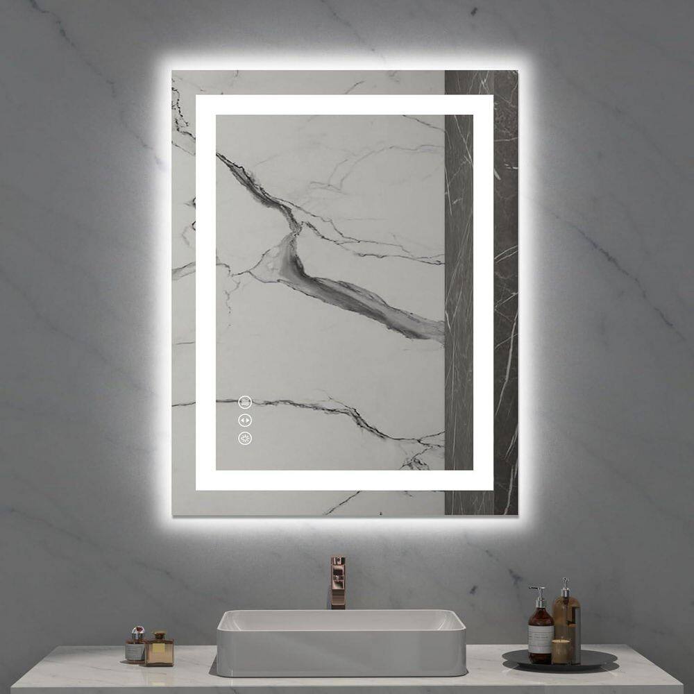 Dimmable 36 in. W x 28 in. H Rectangular Frameless Anti-Fog LED Light Wall Bathroom Vanity Mirror Front and Backlit price history on PriceWatchPro