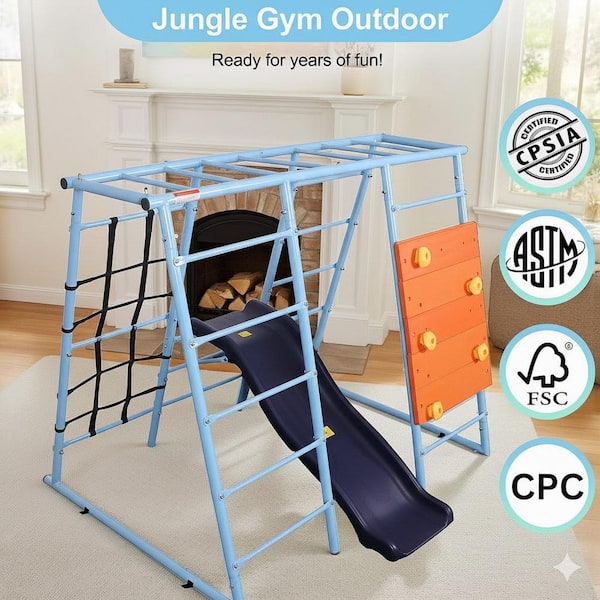ジャングルジム 6 in 1 Indoor/Outdoor Jungle Gym Playset with Climbing Wall, Slide
