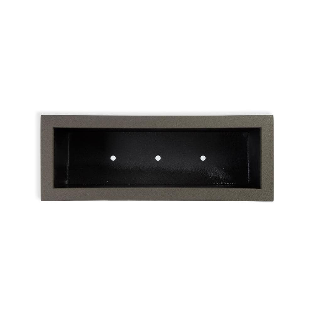 Milan Tall Modern Slate Gray PolyStone Trough Planter 46" L x 19" H
