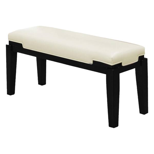 Best Master Furniture Roman Off White, White Faux Leather Bench