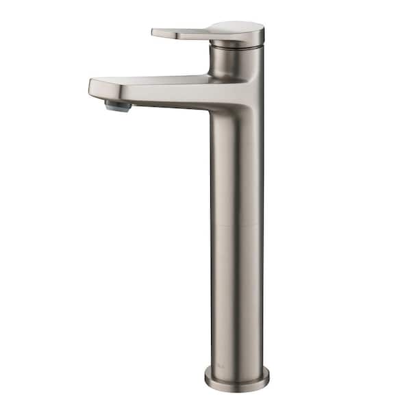 KRAUS Indy Single Hole Single-Handle Vessel Bathroom Faucet in Spot Free Stainless Steel