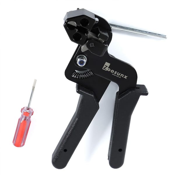 NVNOO Stainless Steel Cable Tie Gun to Repair Fences, Pipes, Chain Links, Head Wrap, Black