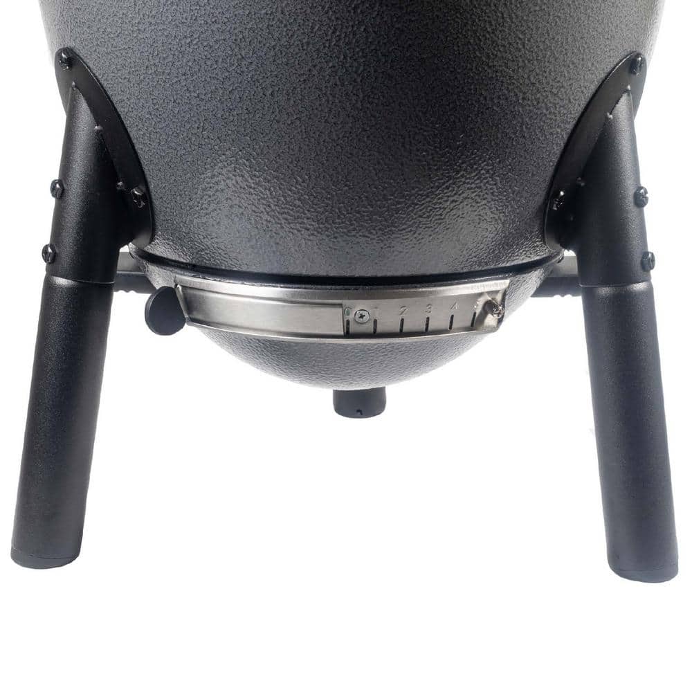 Gray Stainless Steel 14-inch Kamado Charcoal Grill