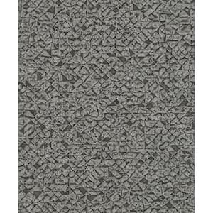 Arbus Black Geo Paper Non-Pasted Textured Wallpaper