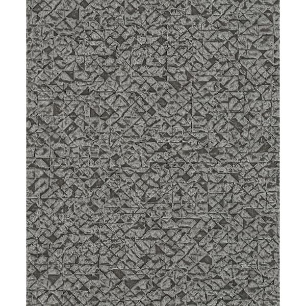 Advantage Arbus Black Geo Textured Non-Pasted Non-Woven Wallpaper Sample