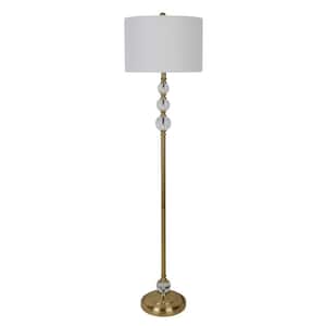 Cassius 60 in. Gold Metal Floor Lamp with Crystal Font