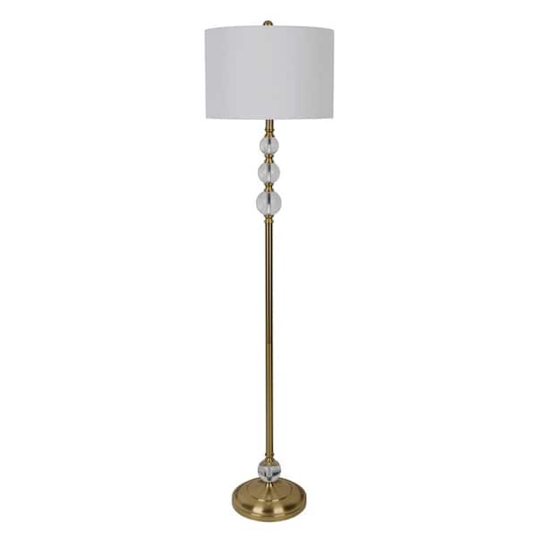 Decor Therapy Cassius 60 in. Gold Metal Floor Lamp with Crystal Font