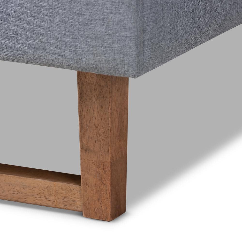 Allegra Mid-Century Walnut Brown & Dark Gray Full Platform Bed