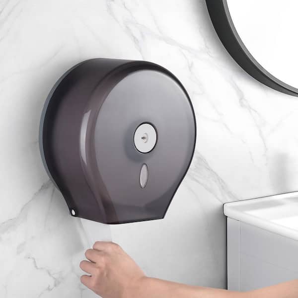Modunful Double Jumbo Toilet Paper Dispenser – Wall Mount, Lockable, 9-inch Commercial Rolls, ABS Plastic, Black – For High-Traffic Restrooms