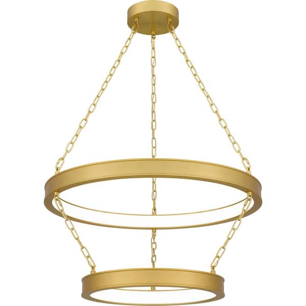 Ozara 1-Light Integrated LED Antique Brass Pendant Light