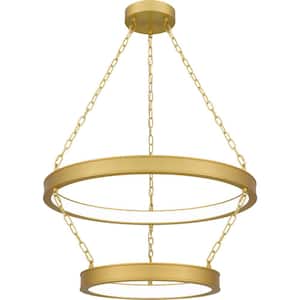 Ozara 1-Light Integrated LED Antique Brass Pendant Light